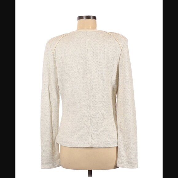 Tart Collections Jacket Shacket M Hale Boucle Tweed Terry Cloth Off White Pocket - Picture 8 of 10